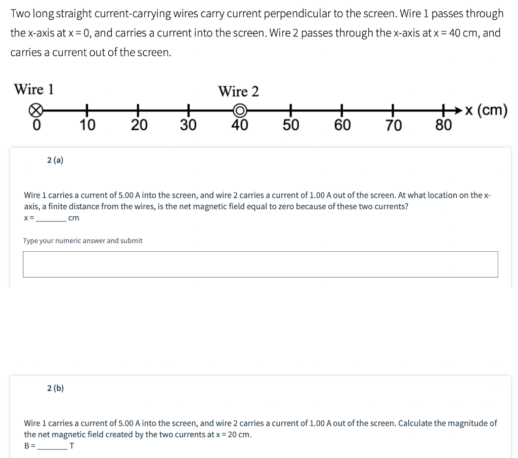 Solved Two long straight current-carrying wires carry | Chegg.com