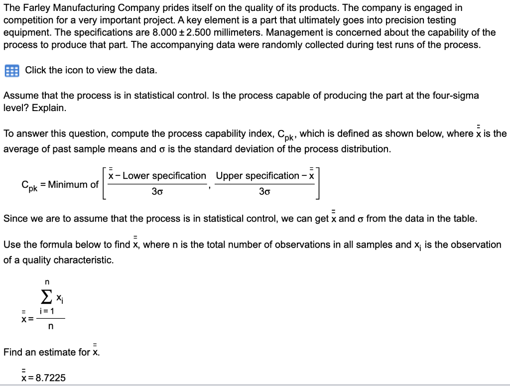 Solved The Farley Manufacturing Company prides itself on the