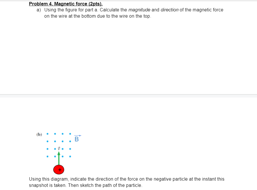 Problem 4. Magnetic force (2pts). a) Using the figure | Chegg.com