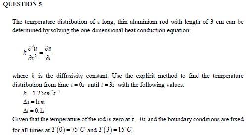 Solved QUESTIONS The temperature distribution of a long, | Chegg.com