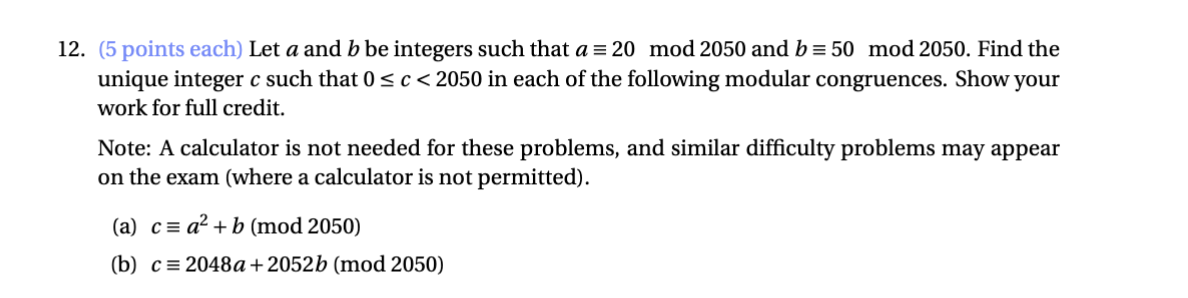 Solved 2. (5 Points Each) Let A And B Be Integers Such That | Chegg.com