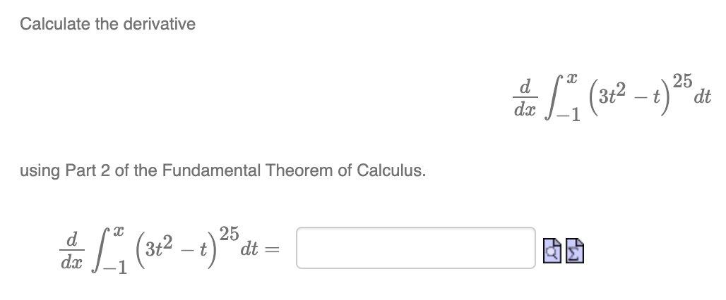 Solved Calculate the derivative using Part 2 of the | Chegg.com