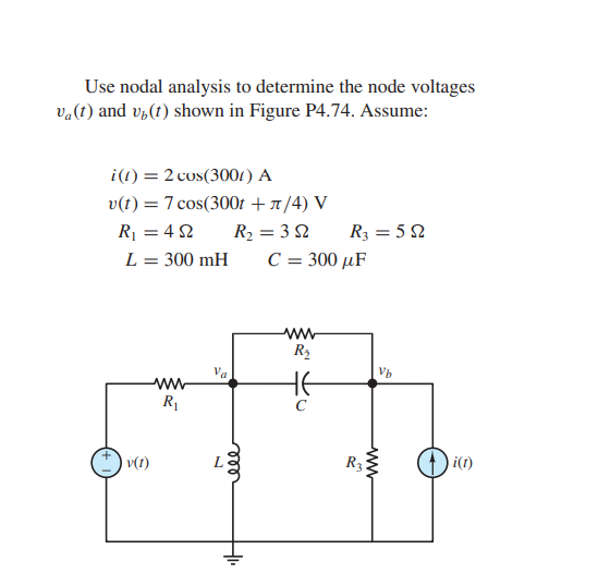 Solved Use Nodal Analysis To Determine The Node Voltages Va | Chegg.com