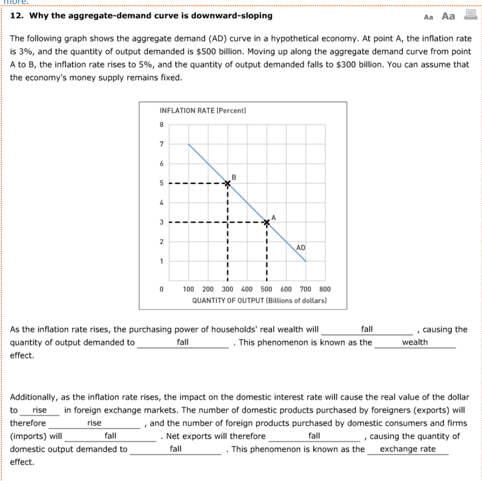 Solved 12. Why the aggregate-demand curve is | Chegg.com