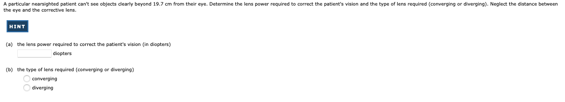 power of human eye lens in diopters