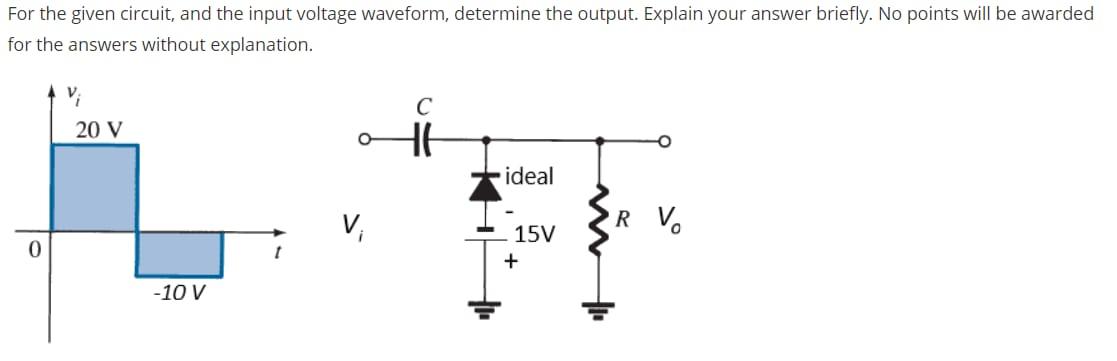 Solved For the given circuit, and the input voltage | Chegg.com