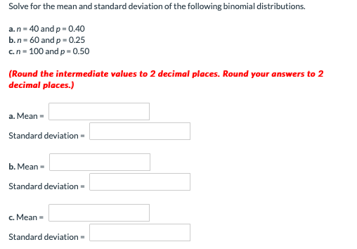 Solved Solve for the mean and standard deviation of the | Chegg.com