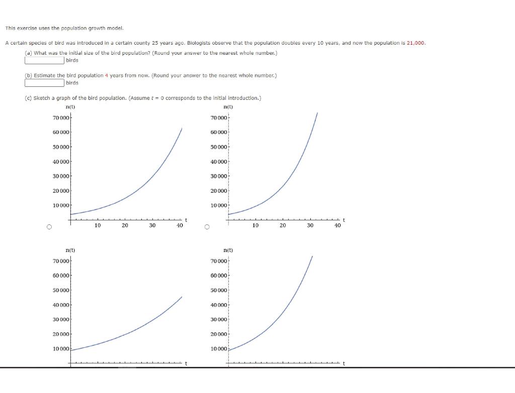 Solved This exercise uses the population growth model. A | Chegg.com