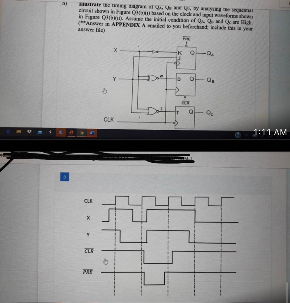 Solved B) Illustrate The Timing Diagram Of QA, Qs And Qc, By | Chegg.com