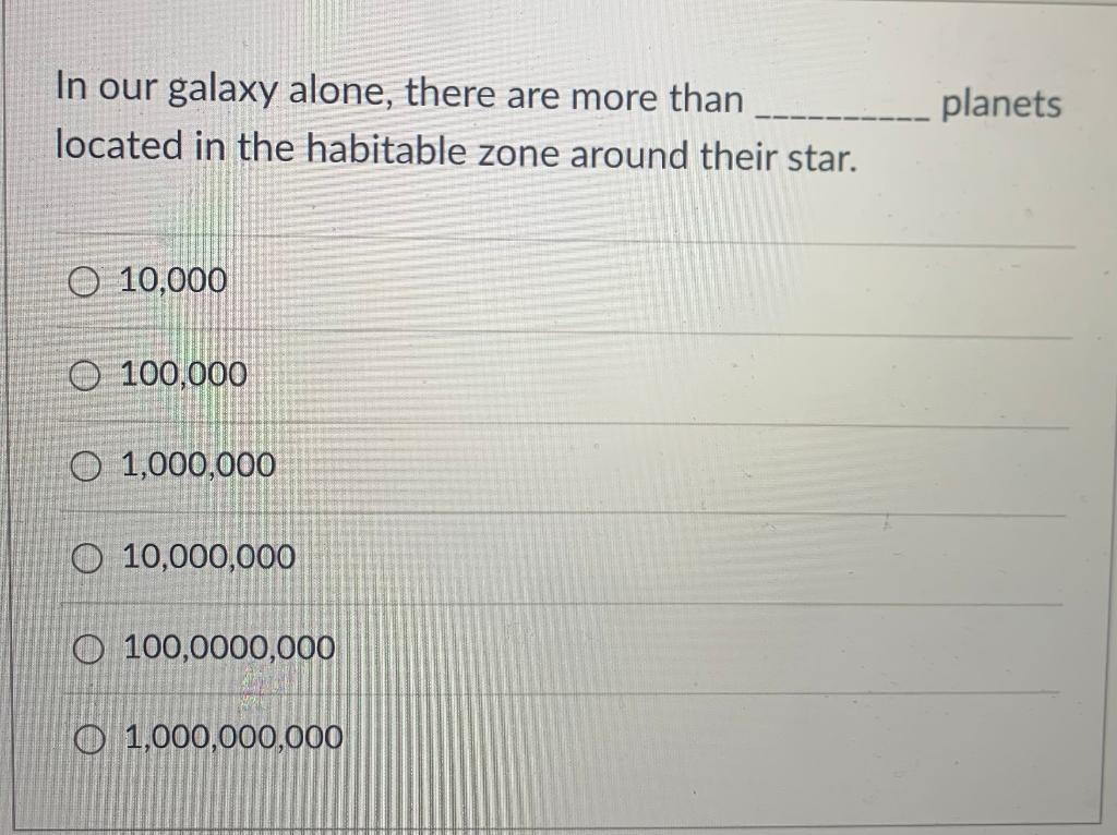 Solved In Our Galaxy Alone There Are More Than Located I Chegg Com