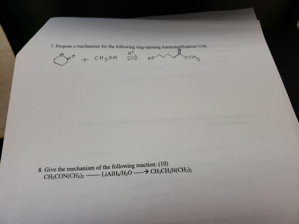 Solved 7. Propose a mechanism for the following ring-opening | Chegg.com