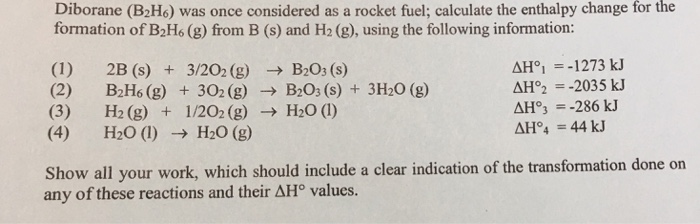 Solved Diborane (B_2H_6) Was Once Considered As A Rocket | Chegg.com