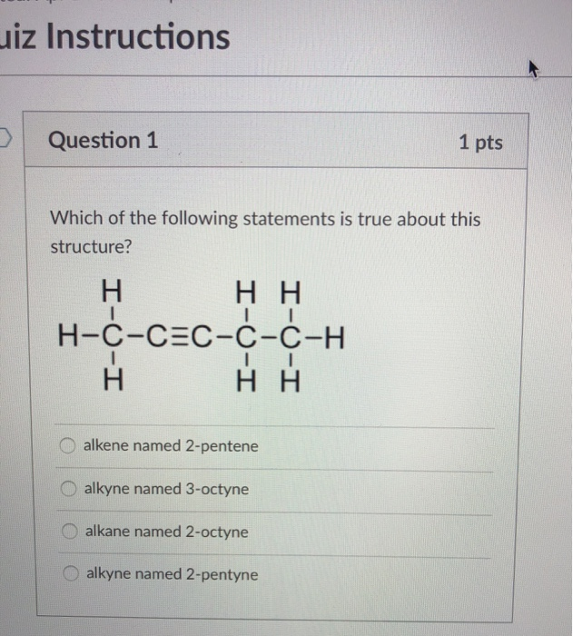 Solved iz Instructions Question 1 1 pts Which of the | Chegg.com
