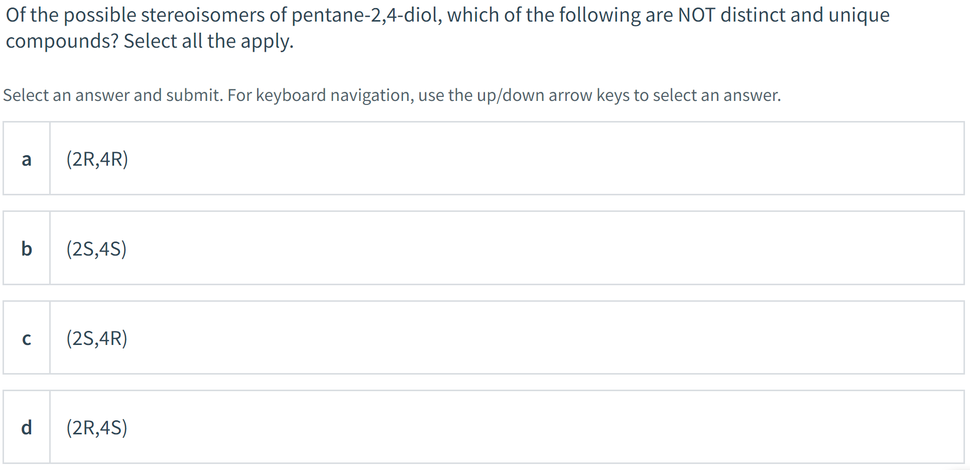 solved-of-the-possible-stereoisomers-of-pentane-2-4-diol-chegg