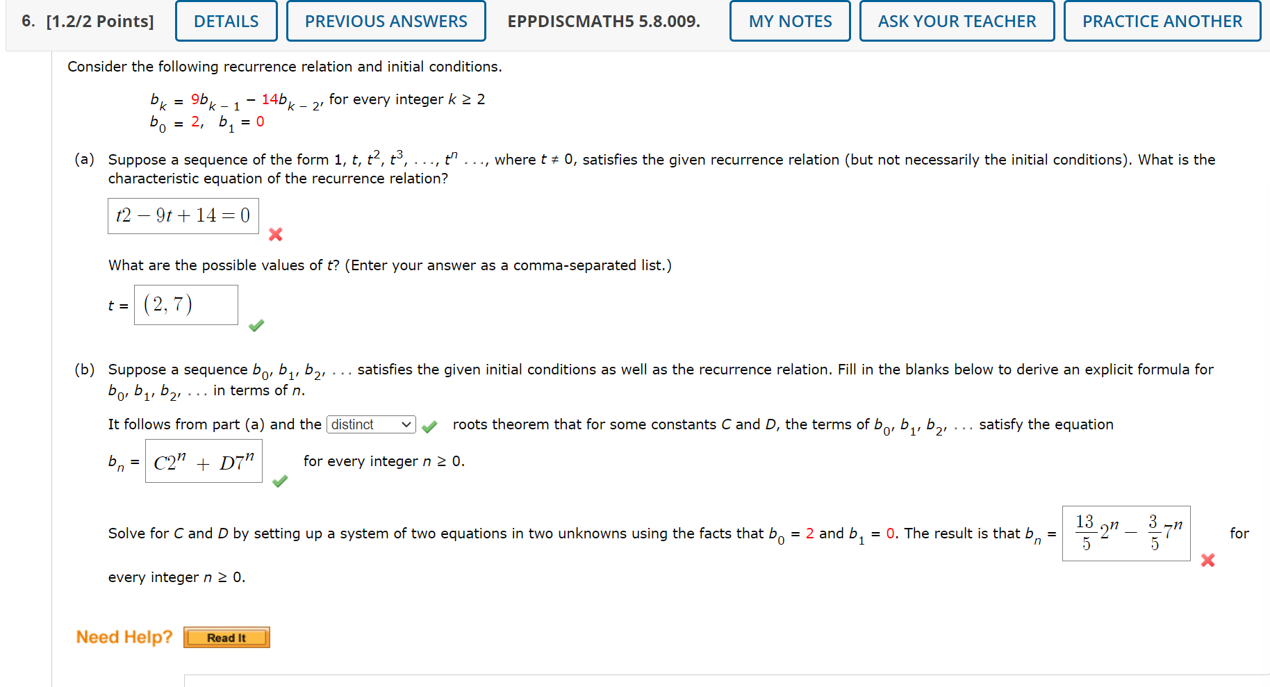 Solved Consider The Following Recurrence Relation And 1142