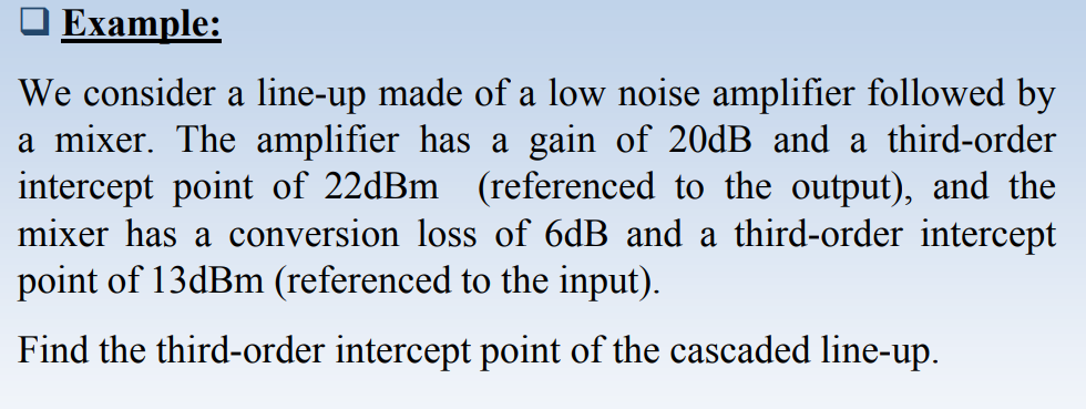 Solved We consider a line-up made of a low noise amplifier | Chegg.com