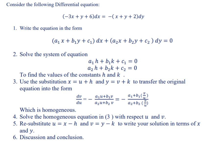 Solved Consider The Following Differential Equation (-3х + | Chegg.com