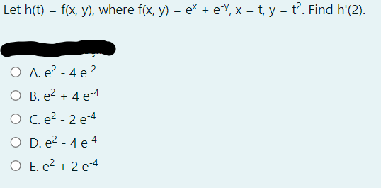 Solved Let H T F X Y Where F X Y Ex E 9 X T Chegg Com
