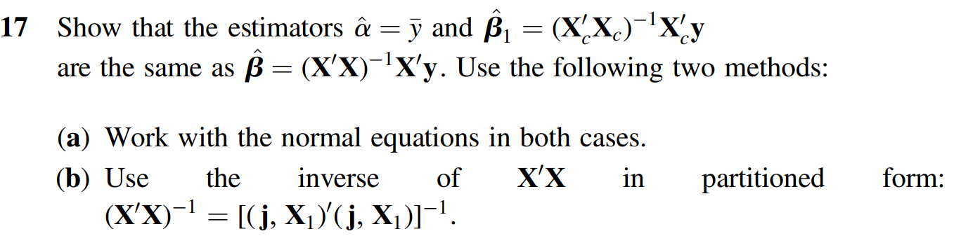 17 Show That The Estimators A Y And B Xx X Chegg Com