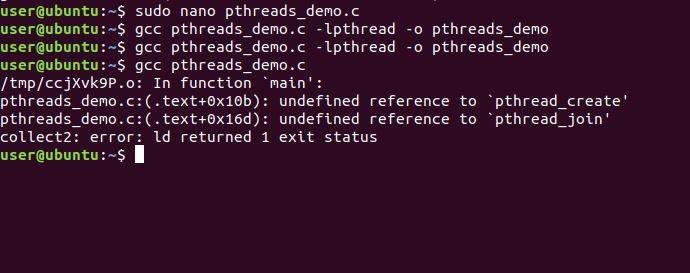 Solved User@Ubuntu:-$ Sudo Nano Pthreads_Demo.C | Chegg.Com