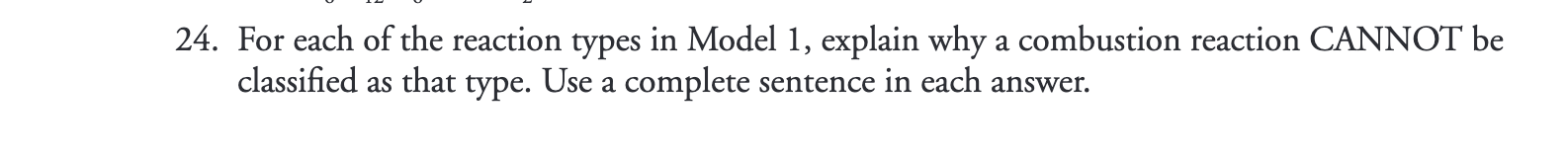 Solved 24. For each of the reaction types in Model 1 , | Chegg.com