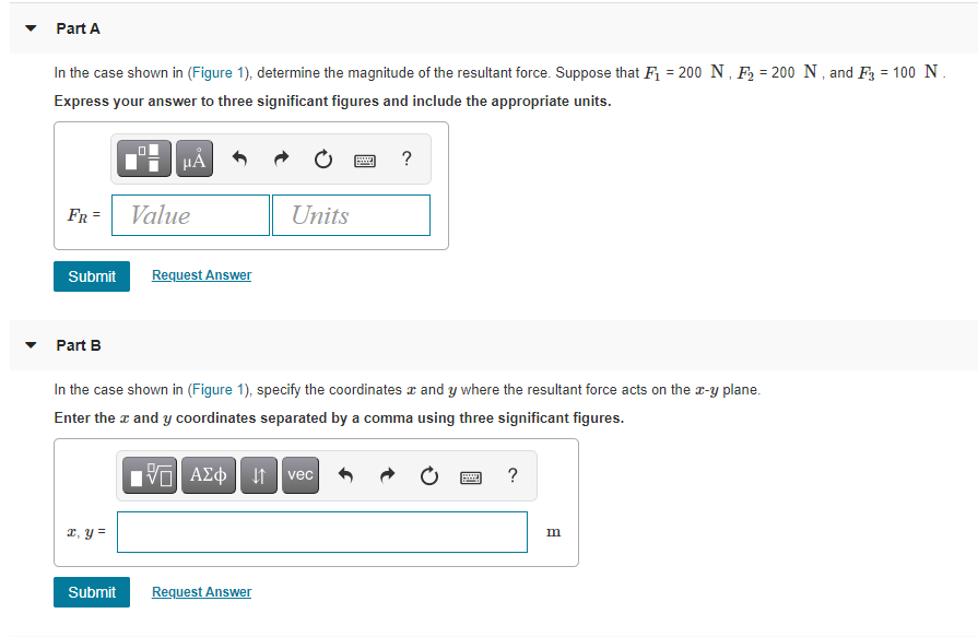 Solved Figure 1 of 3 > F2 F F3 y 1 m 2 m 1 m 2 m Part A In | Chegg.com