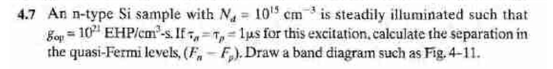 Solved 1.7 An n-type Si sample with Na=1019 cm−3 is steadily | Chegg.com