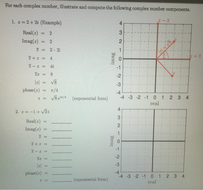 Solved For each complex number, illustrate and compute the | Chegg.com