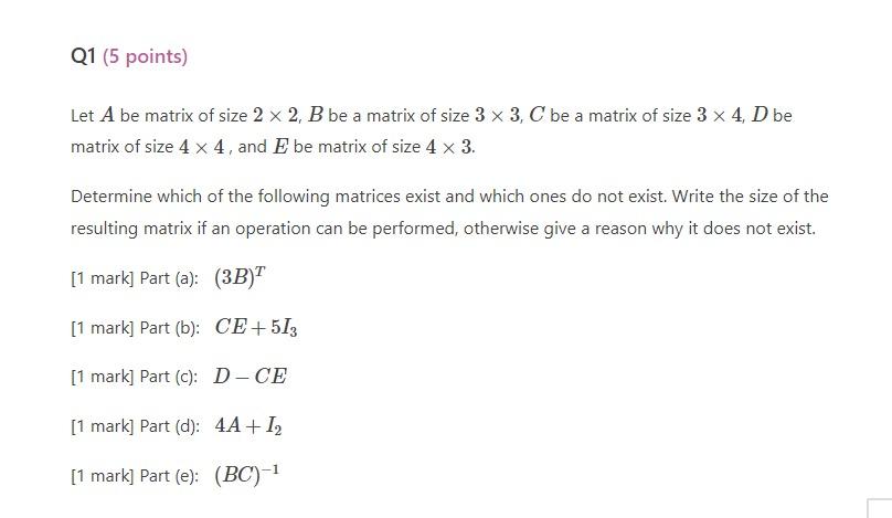 Solved Let A be matrix of size 2×2,B be a matrix of size | Chegg.com