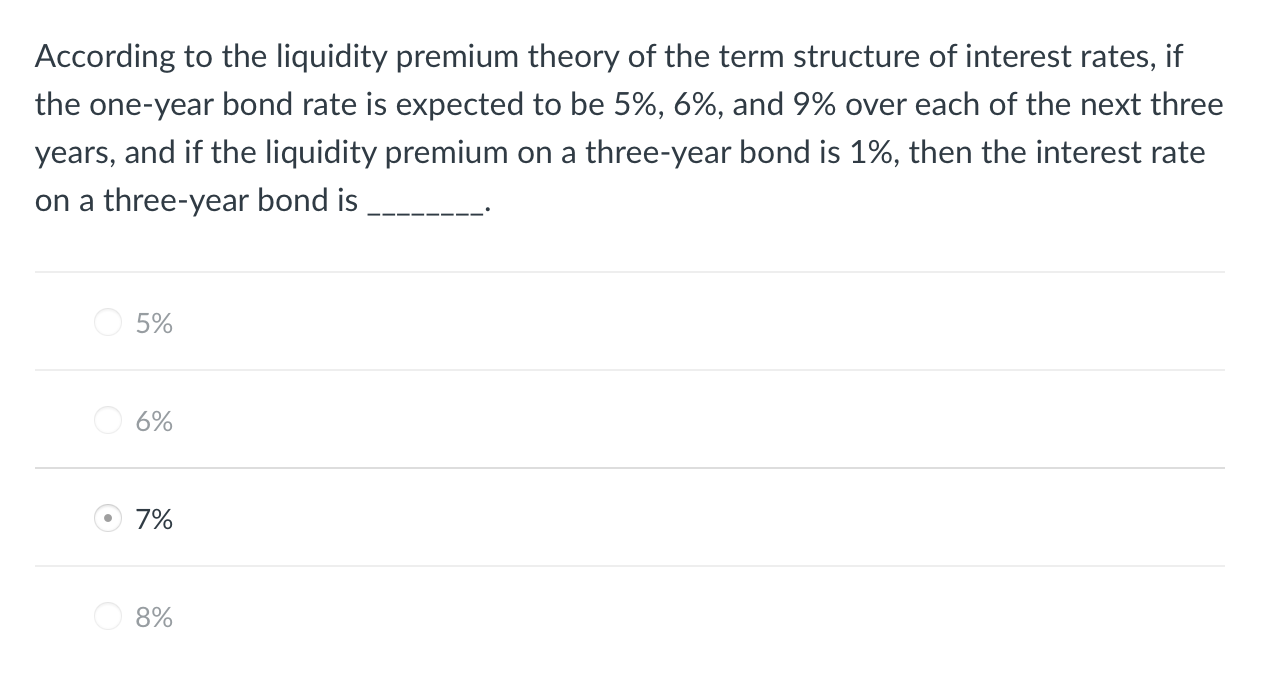 According to the liquidity premium theory