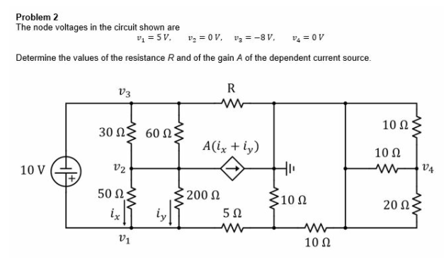 Solved Problem 2 The node voltages in the circuit shown are | Chegg.com