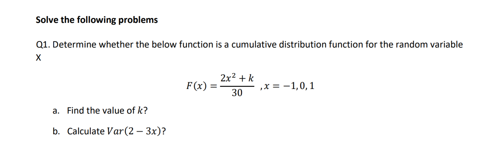 Solved Solve The Following Problems Q1. Determine Whether | Chegg.com