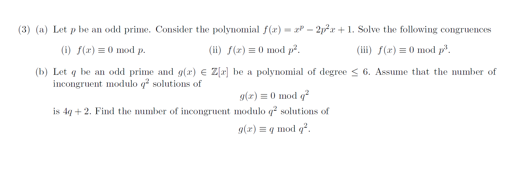 Solved (3) (a) Let P Be An Odd Prime. Consider The | Chegg.com