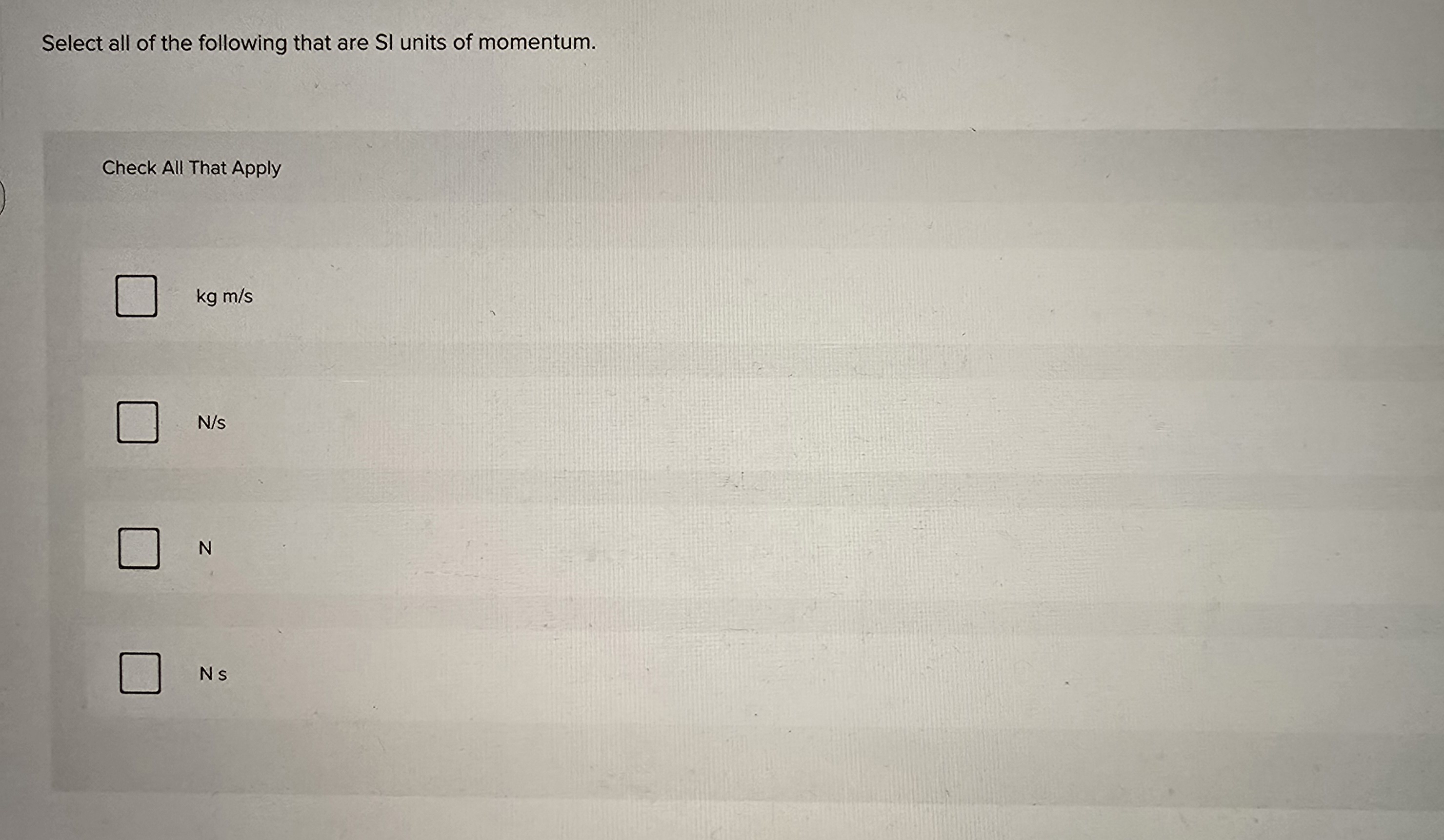 Solved Select All Of ï The Following That Are Si ï Units Of Chegg Solved Select All Of ï The Following That Are Si ï Units Of Chegg