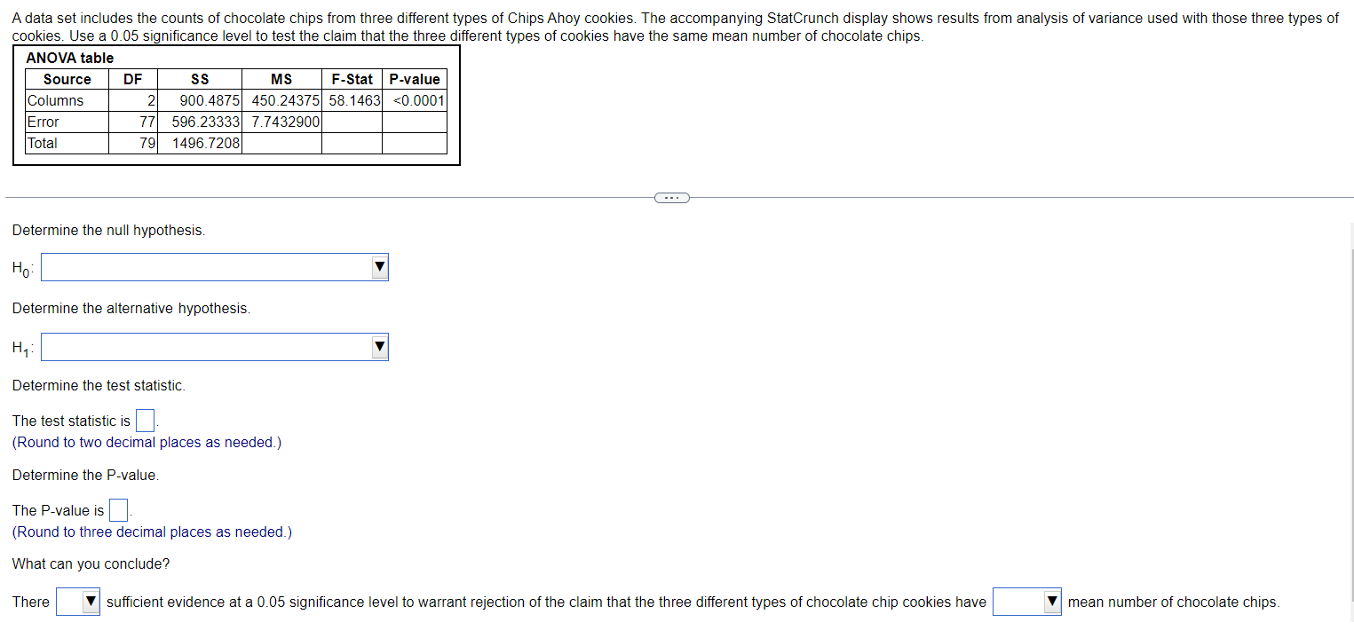 Solved Determine the null hypothesis. H0 Determine the | Chegg.com
