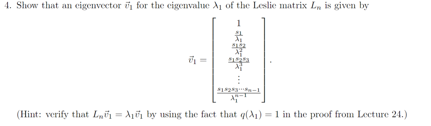 2. A population has Leslie matrix | Chegg.com