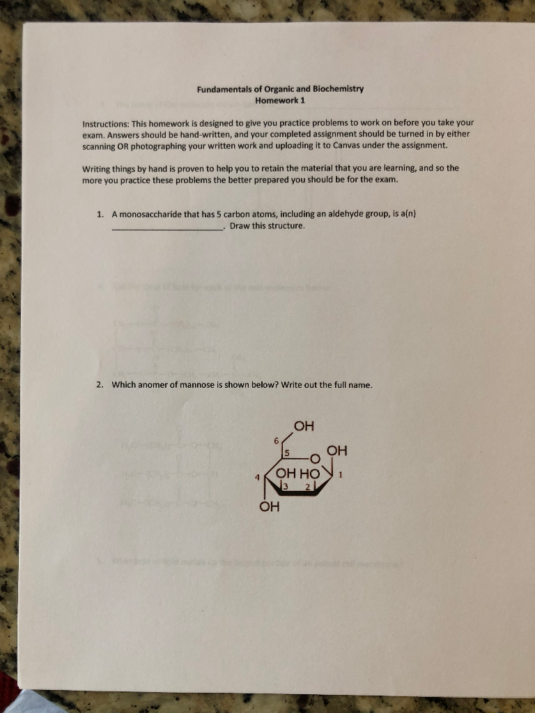 biochemistry homework examples