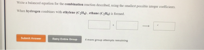 Solved Write a balanced equation for the combination Chegg