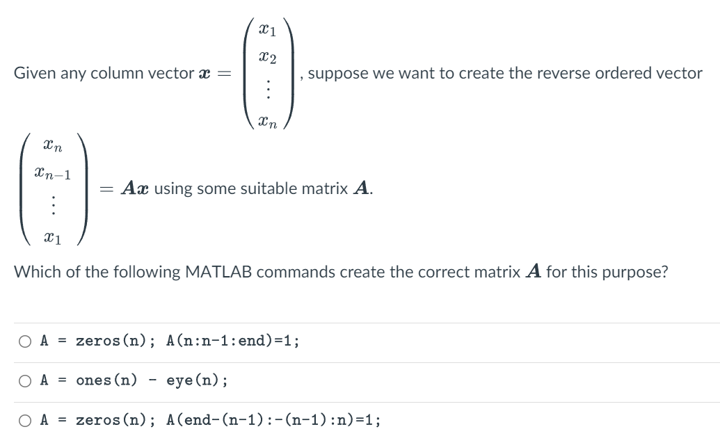 Solved 11 12 Given any column vector x = suppose we want to | Chegg.com