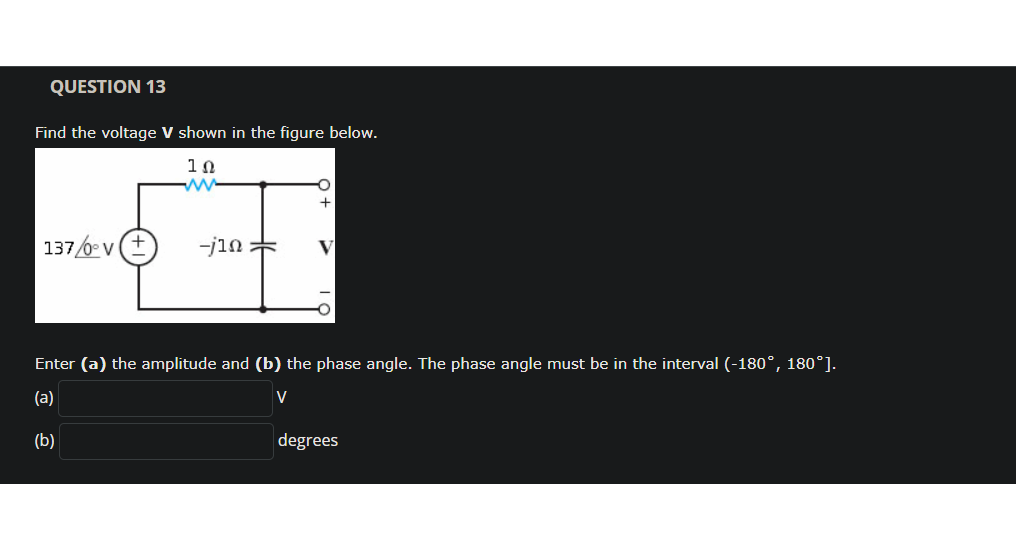 Solved QUESTION 13 Find the voltage V shown in the figure | Chegg.com