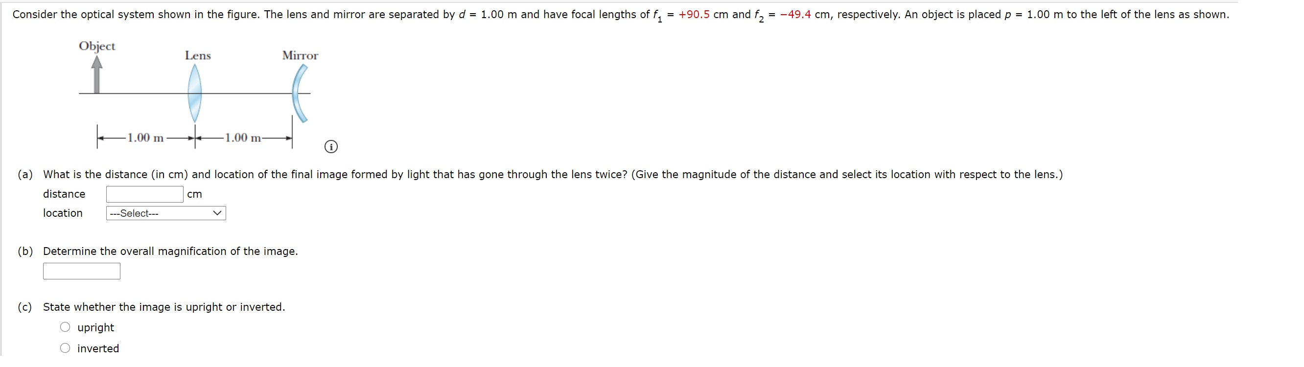 Solved Consider the optical system shown in the figure. The | Chegg.com