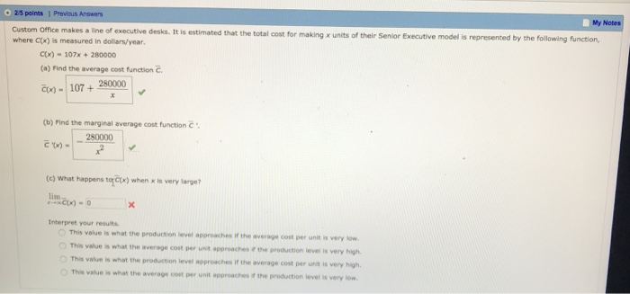 Solved 25 Points 1 Previous Answers Custom Office Makes A Chegg