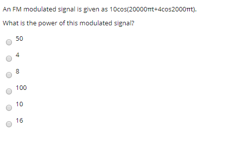 Solved An FM modulated signal is given as 10 | Chegg.com