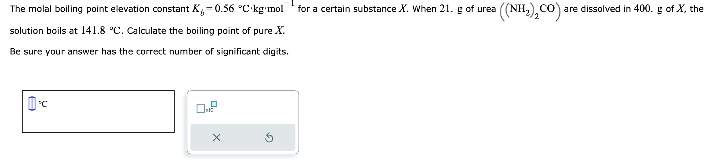 Solved the molal boiling point elevation constant chegg