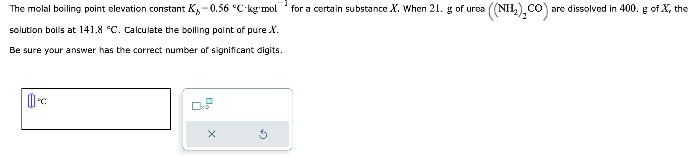 Solved The molal boiling point elevation constant | Chegg.com