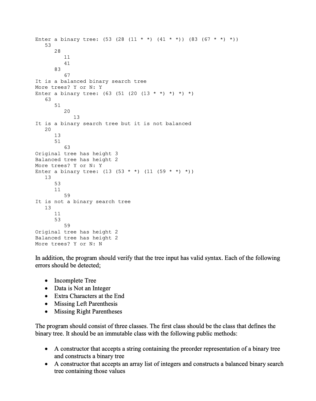 Solved 53 28 11 41 83 67 It is a balanced binary search tree | Chegg.com