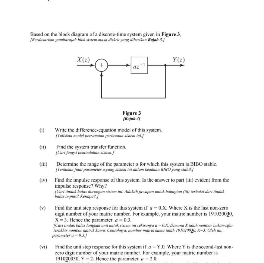 Solved Based On The Block Diagram Of A Discrete-time System | Chegg.com