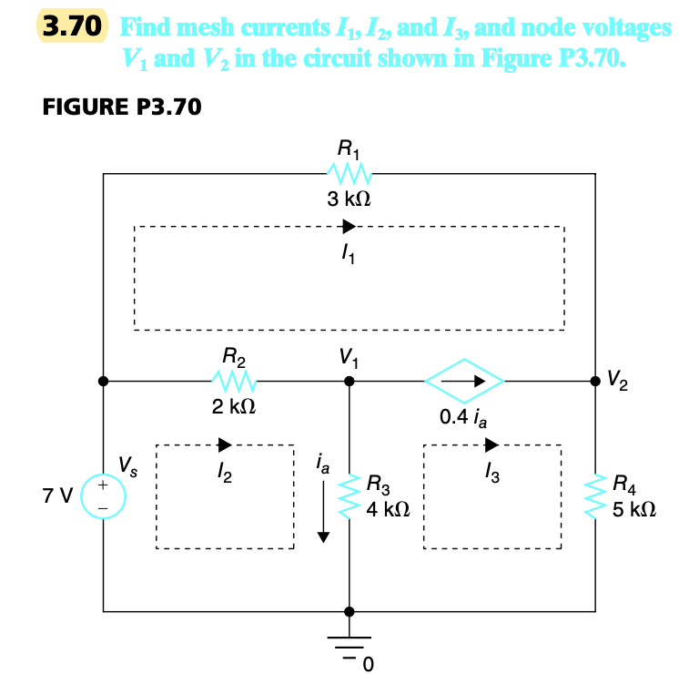 Solved Find the mesh currents I1, I2, I3, and I4, and node | Chegg.com