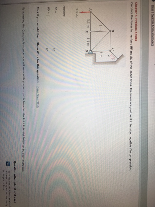 Solved Chapter 4, Problem 4/004 Calculate the forces in | Chegg.com