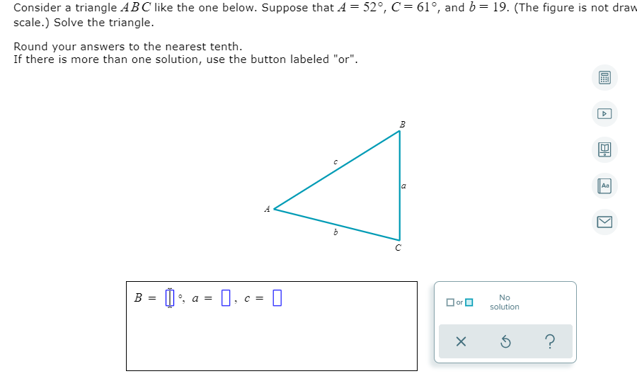 Solved Consider a triangle ABC like the one below. Suppose | Chegg.com